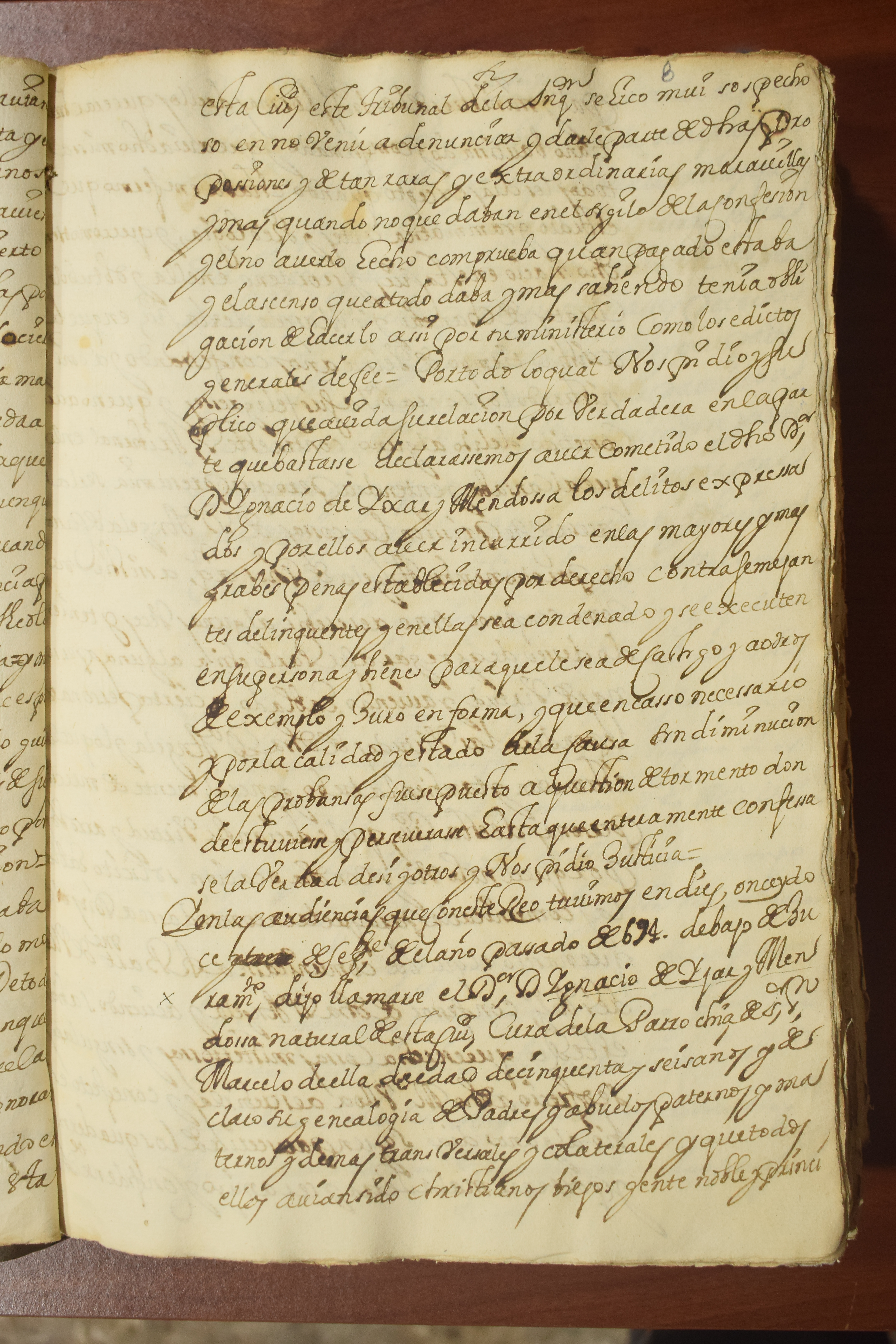 Acusación inquisitorial contra el cura Ignacio de Yxar y Mendossa