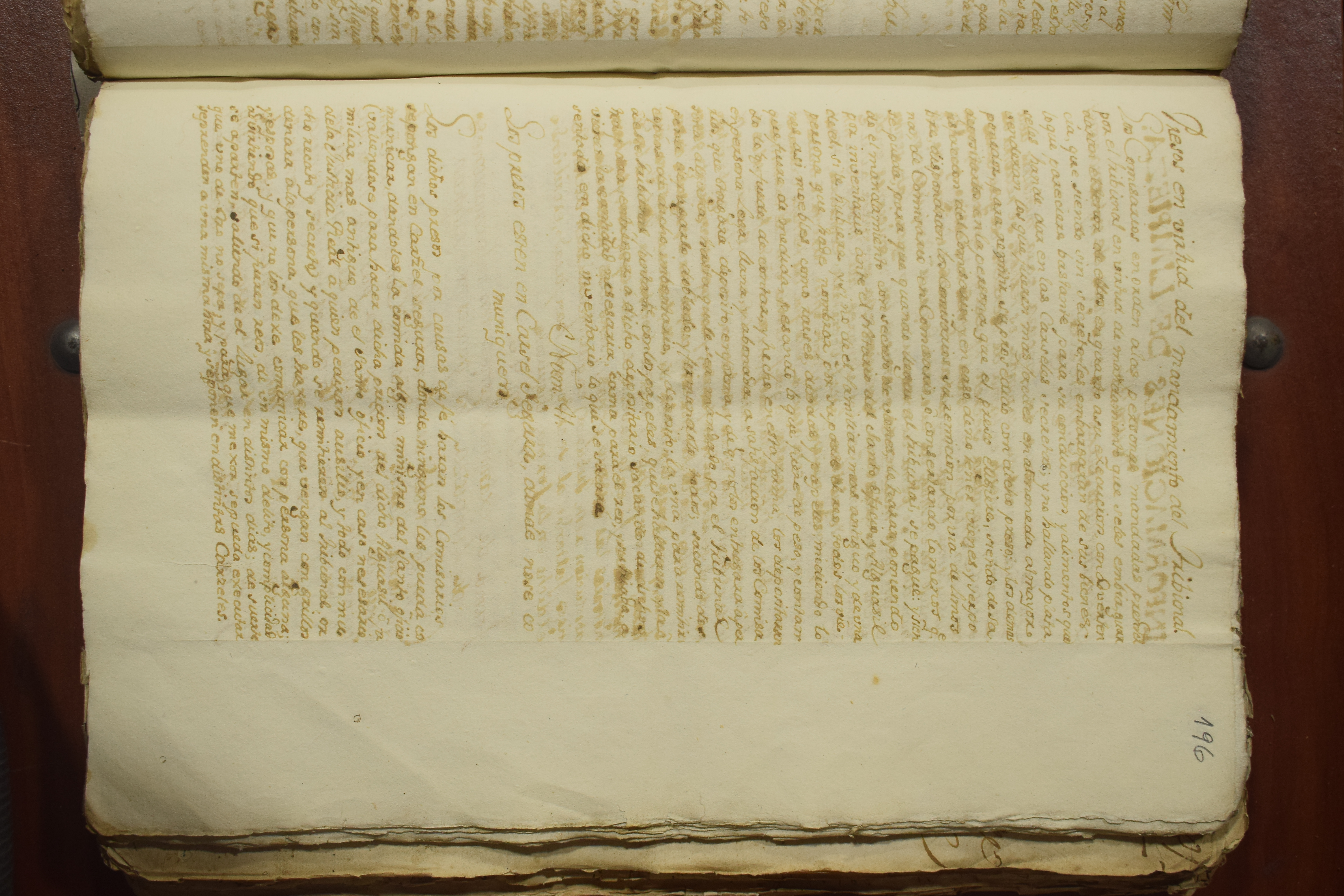 Fragmento ilegible sobre escritos, valoraciones y una sentencia a Carlos