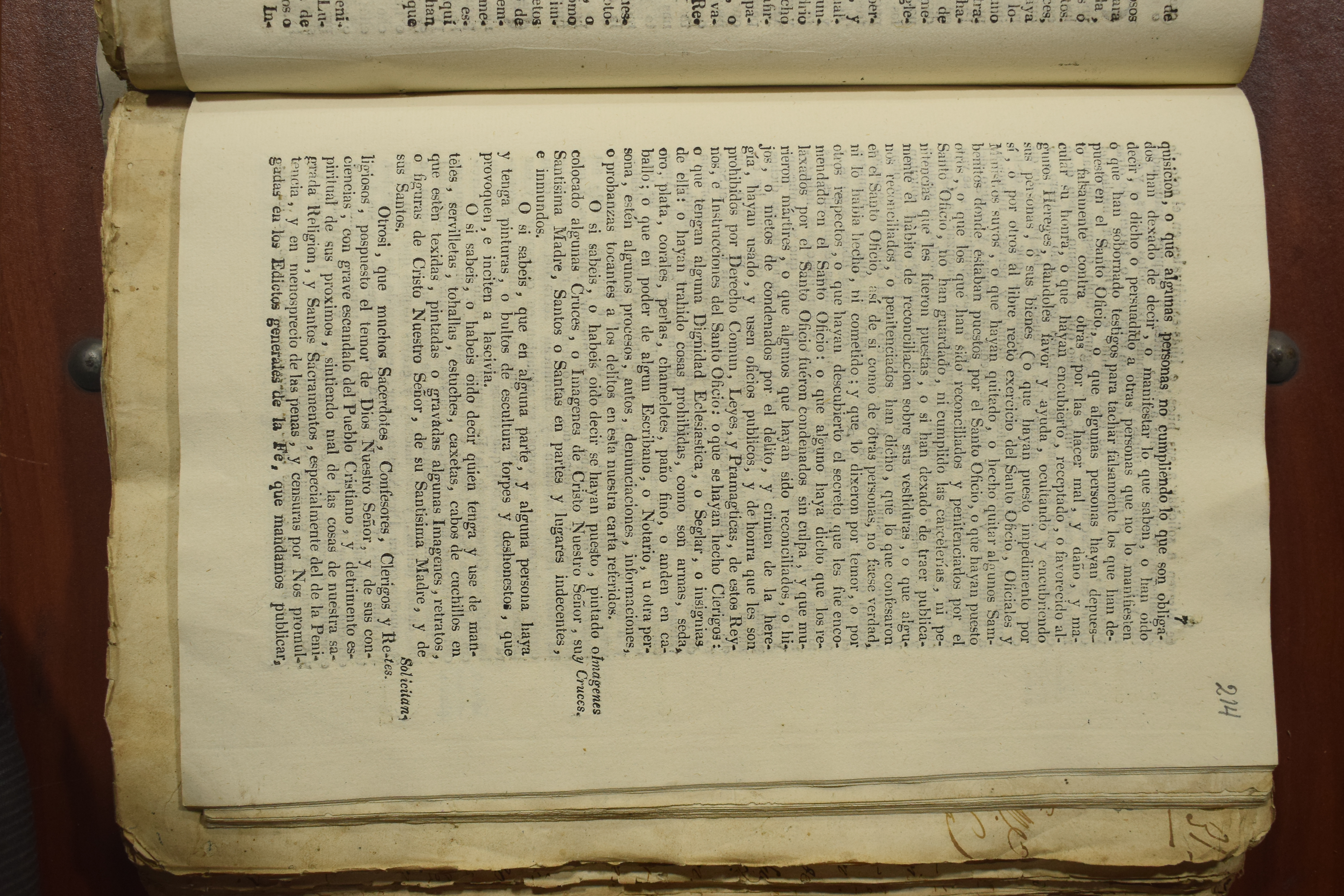 Edicto inquisitorial sobre denuncias de herejía, imágenes indecentes y transgresiones religiosas