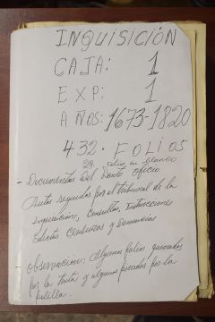 Documentos y autos del tribunal de la Inquisición